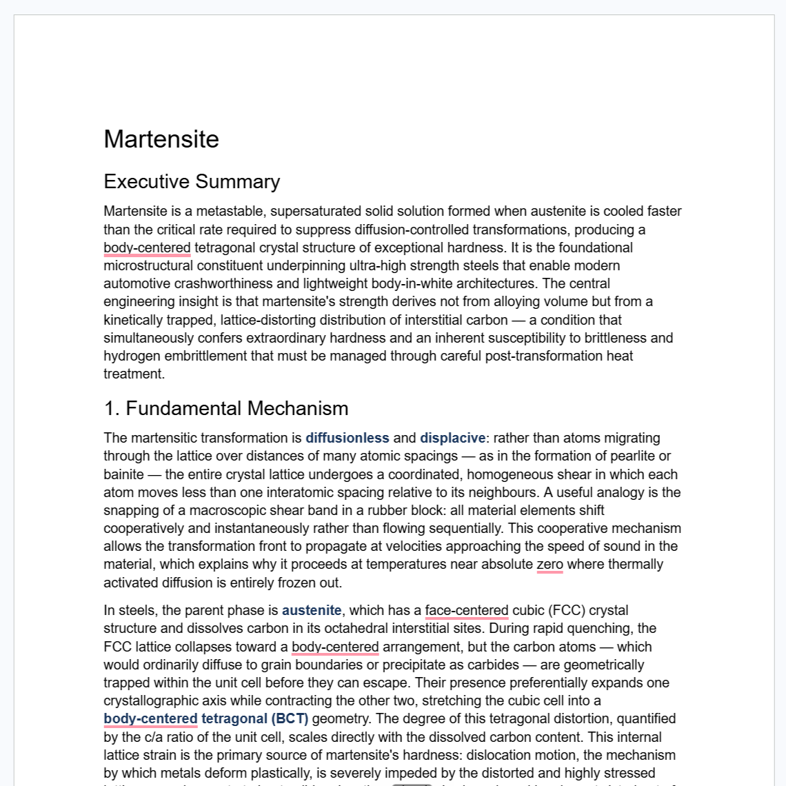 The opening section of a Deep Report Google Doc, showing the heading structure and first section